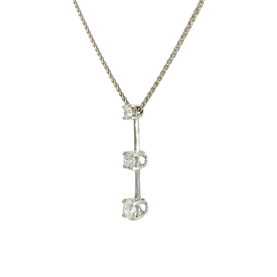 Roberto Coin 18k White Gold Three-Stone 0.71cttw Diamond Pendant Necklace2