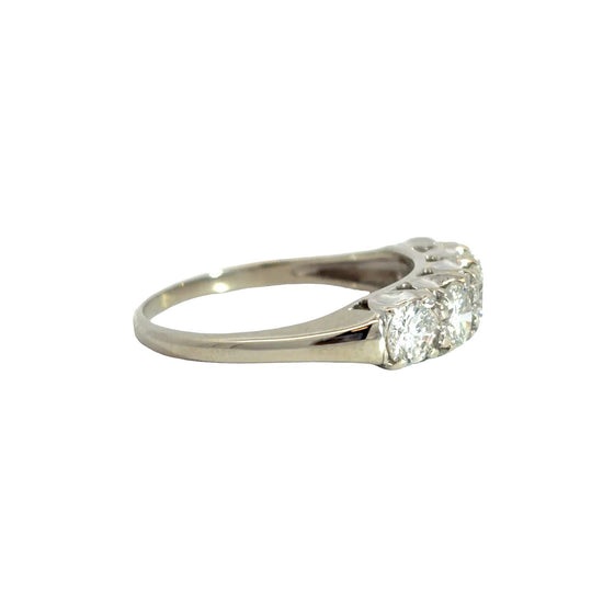 14k Stamped White Gold 5 Diamond 1.51ctw Wedding Band Ring4