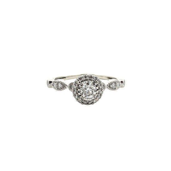 Vintage 10k White Gold 0.50cttw Diamond Wedding Set3