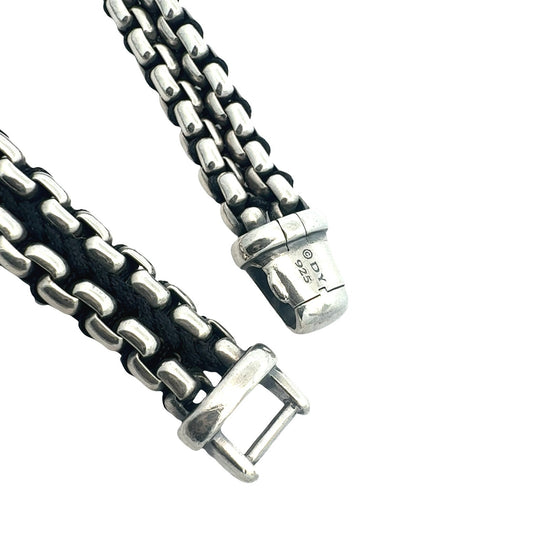 David Yurman Sterling Silver Men's Woven Box Chain Bracelet6