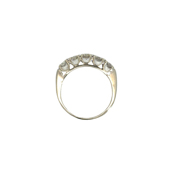 14k Stamped White Gold 5 Diamond 1.51ctw Wedding Band Ring5