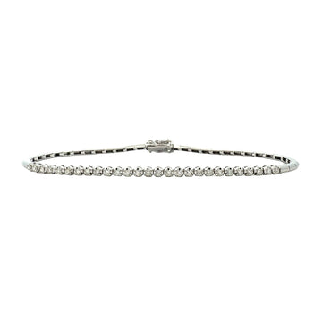 NEW 14k White Gold and 0.20cttw Diamond Station Bracelet0