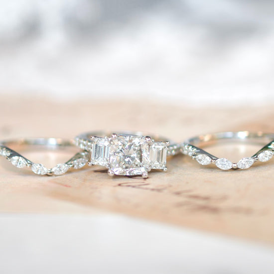 Pnina Tornai 14k White Gold 3.30cttw Cushion-Cut Diamond Multi-Stone Bridal Set1