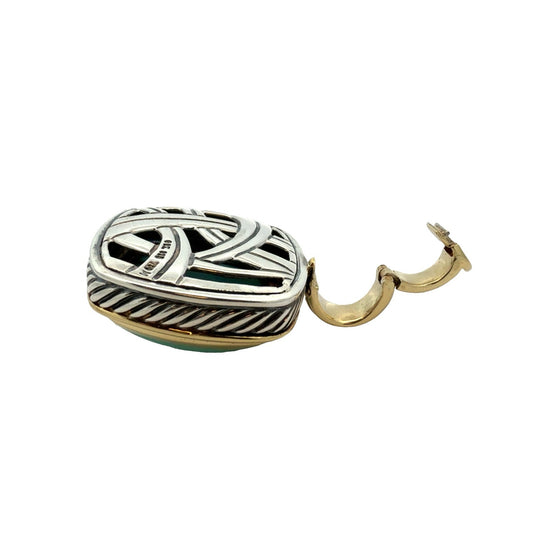 David Yurman Sterling Silver and 18k Yellow Gold Turquoise Albion Pendant5