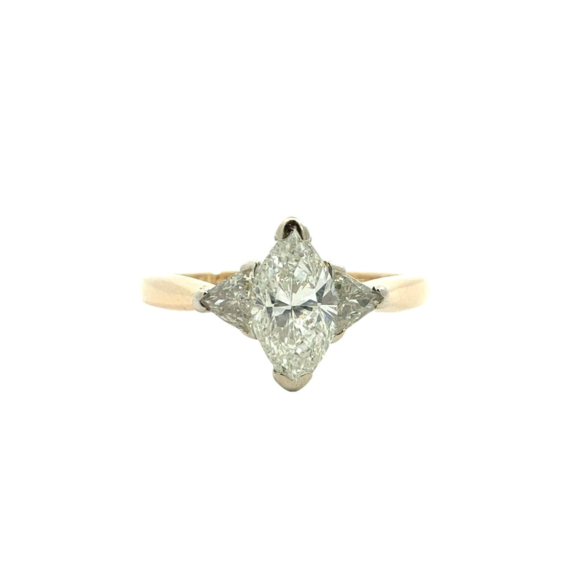 14k Yellow Gold Three-Stone 1.32cttw Diamond Engagement Ring1