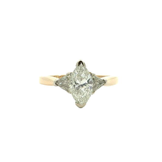 14k Yellow Gold Three-Stone 1.32cttw Diamond Engagement Ring1
