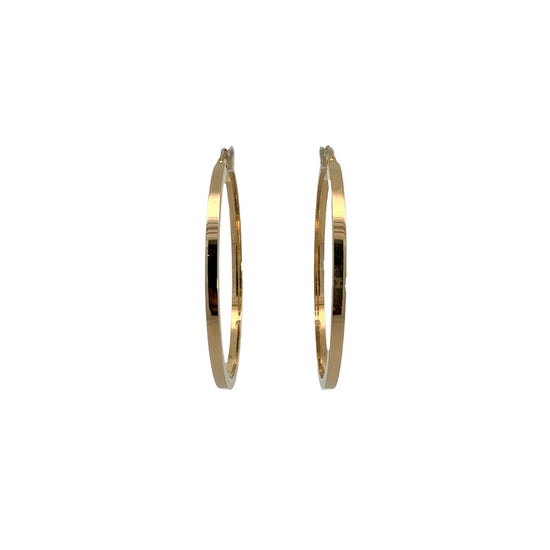 14k Yellow Gold Flat Edge Hoop Earrings1