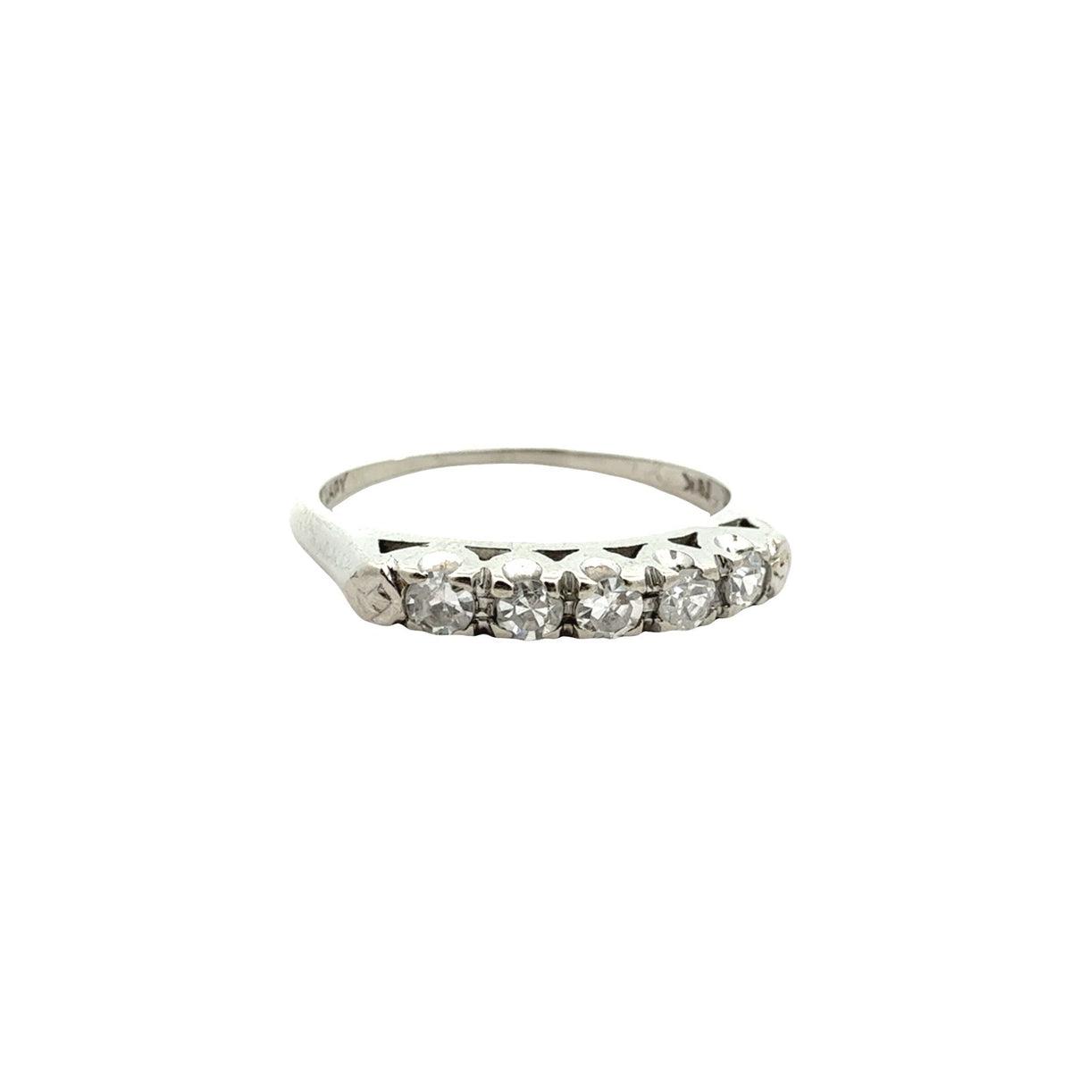 18k White Gold Stamped 0.73cttw Diamond Engagement Ring and 0.23cttw Band Set7