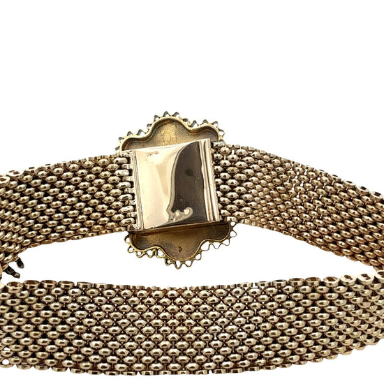 Antique Victorian 14k Yellow Gold Mesh Slide Bracelet4