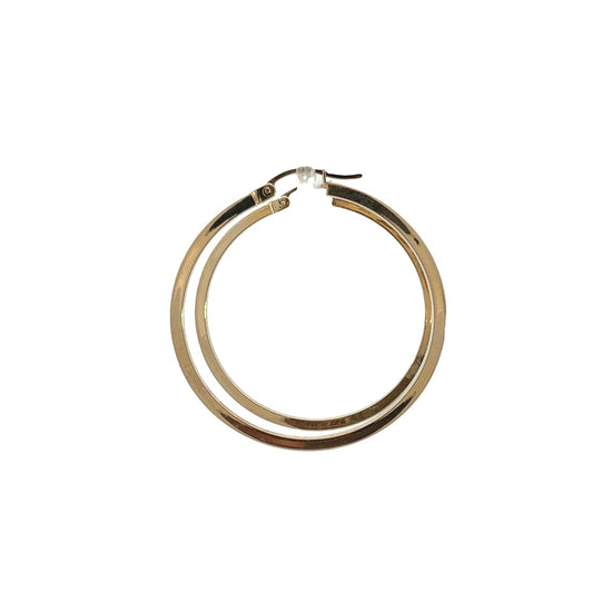 14k Yellow Gold Flat Edge Hoop Earrings4
