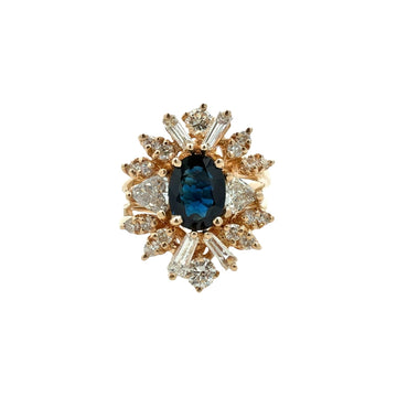 14k Yellow Gold 1.25tcw Sapphire 1.47cttw Diamond Cocktail Ring with Enhancer0