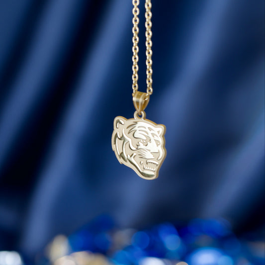 Memphis Tigers Gold Plated Tiger Head Necklace (Large)