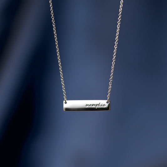Memphis Tigers Sterling Silver Memphis Bar Necklace