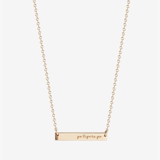 Memphis Tigers 14k Yellow Gold Go Tigers Go Bar Necklace