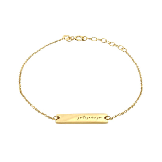 Memphis Tigers Gold Plated Go Tigers Go Bar Bracelet