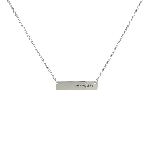 Memphis Tigers Sterling Silver Memphis Bar Necklace