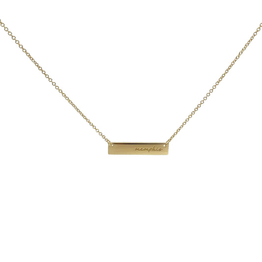 Memphis Tigers Gold Plated Memphis Bar Necklace