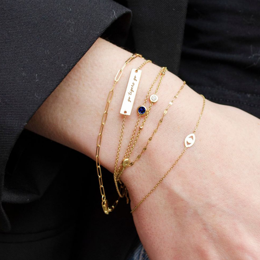 Memphis Tigers 14k Yellow Gold Go Tigers Go Bar Bracelet