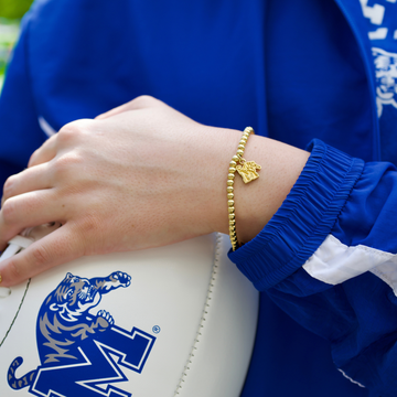 Memphis Tigers Gold Plated Beaded Bracelet